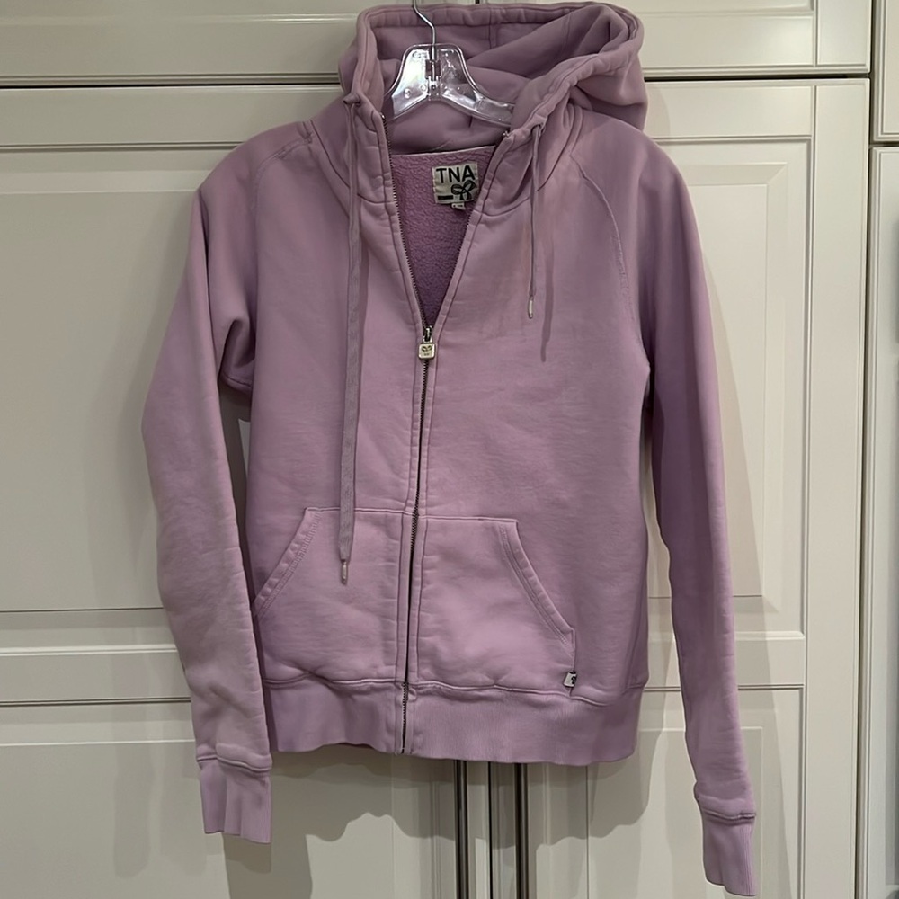 TNA pink zip hoodie size medium
